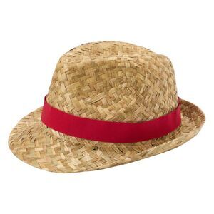 Floso Unisex Adult Pricus Straw Sun Hat / Natural/Red